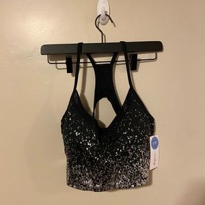 Marika Black and Silver Sports Bra